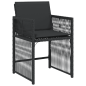 Preview: 7-tlg. Garten-Essgruppe mit Kissen Schwarz Poly Rattan