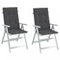 Preview: ARDEBO.de - Hochlehner-Auflagen 2 Stk. Melange Anthrazit 120x50x4 cm Stoff