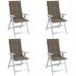 Preview: ARDEBO.de - Hochlehner-Auflagen 4 Stk. Melange Taupe 120x50x4 cm Stoff