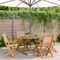Preview: ARDEBO.de - 5-tlg. Garten-Essgruppe Stoff und Massivholz Taupe