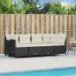 Preview: ARDEBO.de - 5-tlg. Garten-Sofagarnitur mit Kissen Schwarz Poly Rattan