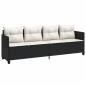 Preview: 5-tlg. Garten-Sofagarnitur mit Kissen Schwarz Poly Rattan