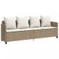 Preview: 5-tlg. Garten-Sofagarnitur mit Kissen Beige Poly Rattan