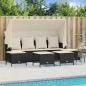 Preview: ARDEBO.de - 5-tlg. Garten-Sofagarnitur mit Kissen Schwarz Poly Rattan