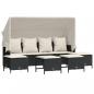 Preview: 5-tlg. Garten-Sofagarnitur mit Kissen Schwarz Poly Rattan