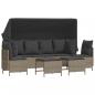 Preview: 5-tlg. Garten-Sofagarnitur mit Kissen Hellgrau Poly Rattan