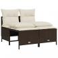Preview: 5-tlg. Garten-Sofagarnitur mit Kissen Braun Poly Rattan