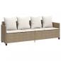 Preview: 5-tlg. Garten-Sofagarnitur mit Kissen Beige Poly Rattan