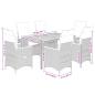 Preview: 7-tlg. Garten-Essgruppe mit Kissen Schwarz Poly Rattan