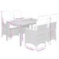 Preview: 5-tlg. Garten-Essgruppe mit Kissen Schwarz Poly Rattan