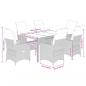 Preview: 7-tlg. Garten-Essgruppe mit Kissen Braun Poly Rattan