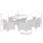 Preview: 7-tlg. Garten-Essgruppe mit Kissen Beige Poly Rattan