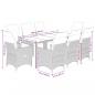 Preview: 9-tlg. Garten-Essgruppe mit Kissen Schwarz Poly Rattan