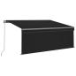 Preview: Markise Manuell Einziehbar mit Rollo & LED 3,5x2,5 m Anthrazit