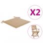 Preview: ARDEBO.de - Gartenstuhl-Kissen 2 Stk. Beige 40x40x3 cm Oxford-Gewebe