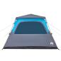 Preview: Kuppel-Familienzelt 6 Personen Blau Quick Release