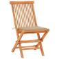 Preview: 3-tlg. Bistroset mit Beigen Kissen Massivholz Teak