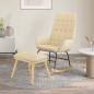 Preview: ARDEBO.de - Schaukelsessel mit Hocker Creme Stoff