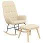Preview: Schaukelsessel mit Hocker Creme Stoff