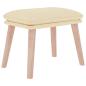 Preview: Schaukelsessel mit Hocker Creme Stoff
