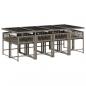 Preview: 9-tlg. Garten-Essgruppe mit Kissen Grau Poly Rattan