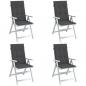 Preview: ARDEBO.de - Hochlehner-Auflagen 4 Stk. Melange Anthrazit 120x50x4 cm Stoff