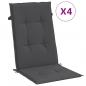 Preview: Hochlehner-Auflagen 4 Stk. Melange Anthrazit 120x50x4 cm Stoff