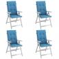 Preview: ARDEBO.de - Hochlehner-Auflagen 4 Stk. Melange Blau 120x50x4 cm Stoff