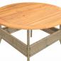Preview: Gartentisch mit Holzplatte Beige Ø110x71 cm Poly Rattan