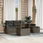 Preview: ARDEBO.de - 6-tlg. Garten-Sofagarnitur mit Kissen Grau Poly Rattan