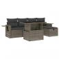 Preview: 6-tlg. Garten-Sofagarnitur mit Kissen Grau Poly Rattan