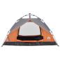 Preview: Kuppel-Campingzelt 3 Personen Grau und Orange Quick Release