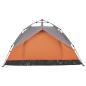 Preview: Kuppel-Campingzelt 3 Personen Grau und Orange Quick Release