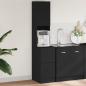 Preview: ARDEBO.de - Küchenschrank Schwarz 35x50x180 cm Holzwerkstoff