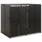 Preview: ARDEBO.de - Mülltonnenbox für 2 Tonnen Schwarz 140x80x117 cm Poly Rattan
