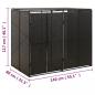 Preview: Mülltonnenbox für 2 Tonnen Schwarz 140x80x117 cm Poly Rattan