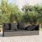 Preview: ARDEBO.de - Outdoor-Loungebett mit Kissen Grau Poly Rattan