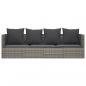 Preview: Outdoor-Loungebett mit Kissen Grau Poly Rattan