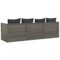 Preview: Outdoor-Loungebett mit Kissen Grau Poly Rattan