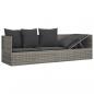 Preview: Outdoor-Loungebett mit Kissen Grau Poly Rattan