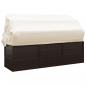 Preview: Outdoor-Loungebett mit Dach und Kissen Braun Poly Rattan