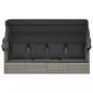 Preview: Outdoor-Loungebett mit Dach und Kissen Grau Poly Rattan
