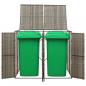 Preview: Mülltonnenbox für 2 Tonnen Grau 140x80x117 cm Poly Rattan