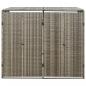 Preview: Mülltonnenbox für 2 Tonnen Grau 140x80x117 cm Poly Rattan