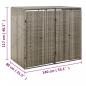 Preview: Mülltonnenbox für 2 Tonnen Grau 140x80x117 cm Poly Rattan