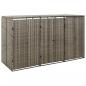 Preview: ARDEBO.de - Mülltonnenbox für 3 Tonnen Grau 207x80x117 cm Poly Rattan