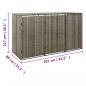 Preview: Mülltonnenbox für 3 Tonnen Grau 207x80x117 cm Poly Rattan