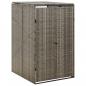 Preview: ARDEBO.de - Mülltonnenbox für 1 Tonne Grau 70x80x117 cm Poly Rattan