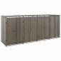Preview: ARDEBO.de - Mülltonnenbox für 4 Tonnen Grau 274x80x117 cm Poly Rattan