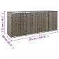 Preview: Mülltonnenbox für 4 Tonnen Grau 274x80x117 cm Poly Rattan